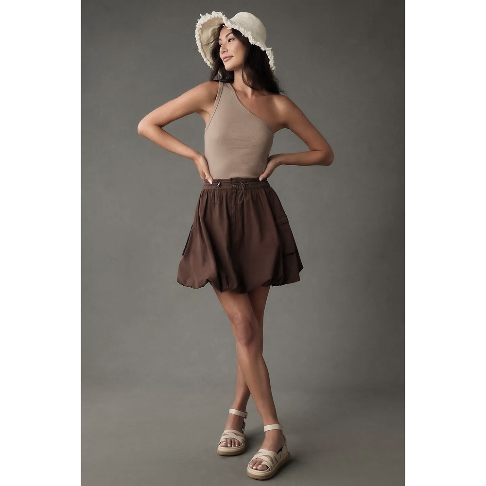 Anthropologie x Pilcro Women's‎ Parachute Bubble Hem Mini Skirt Utility Gorpcore